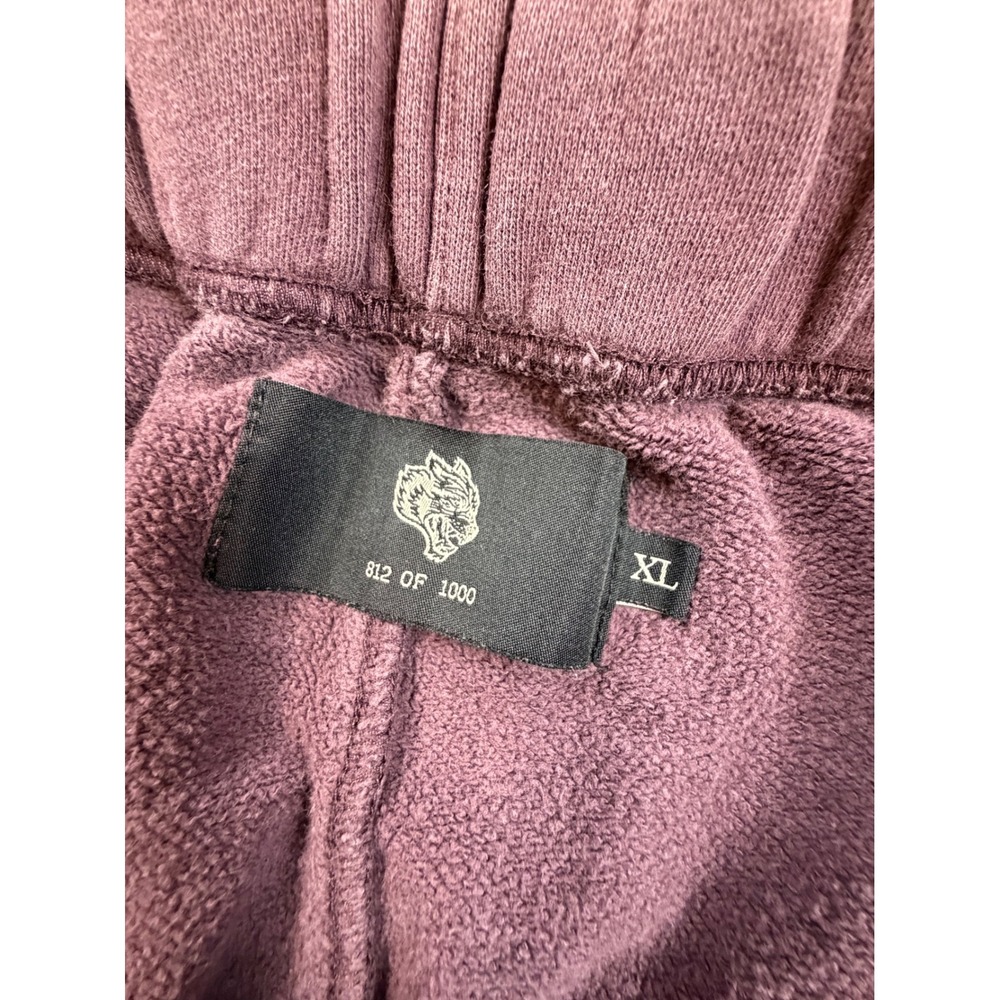 Darc Sport Wolves Club Mens XL Plum Burgundy Cropped Hoodie Shorts Set Limited - Picture 2 of 6
